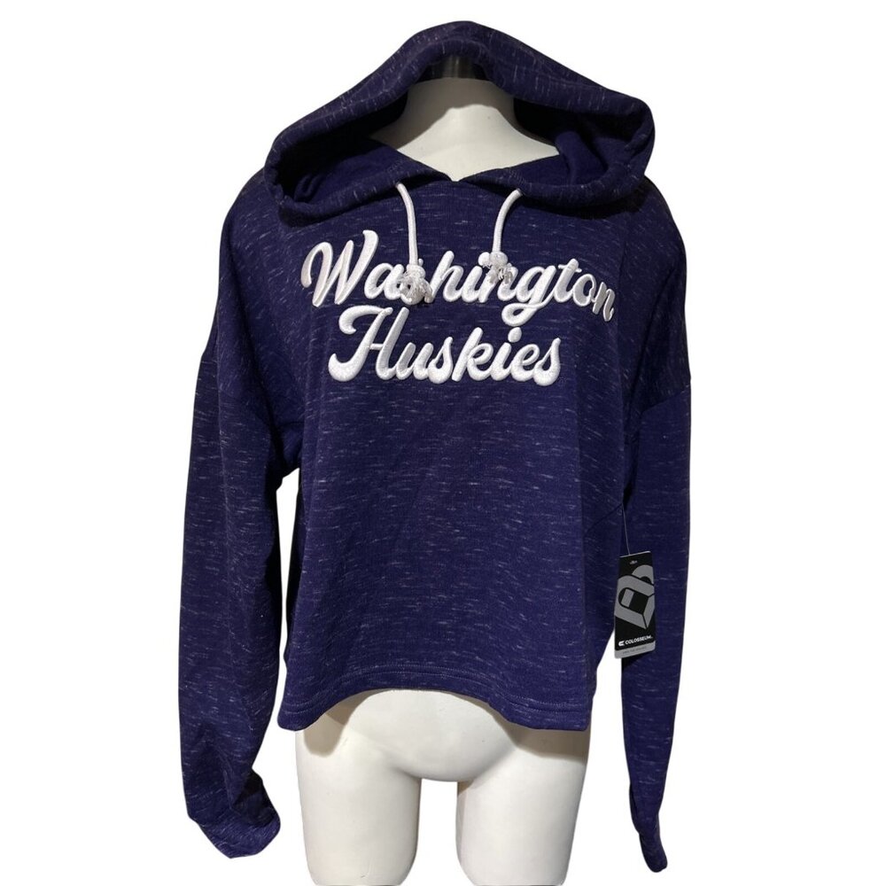 NEW Washington Huskies Colosseum Athletics Purple Hoodie Sweatshirt Women's M